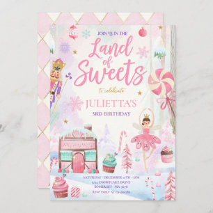 Sugar Plum Fairy Land Of Sweet Nutcracker Birthday Invitation