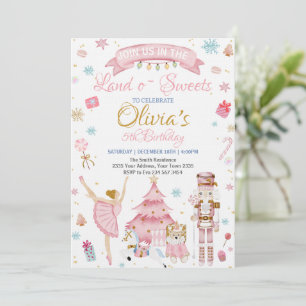 Sugar Plum Fairy Land Of Sweet Nutcracker Birthday Invitation