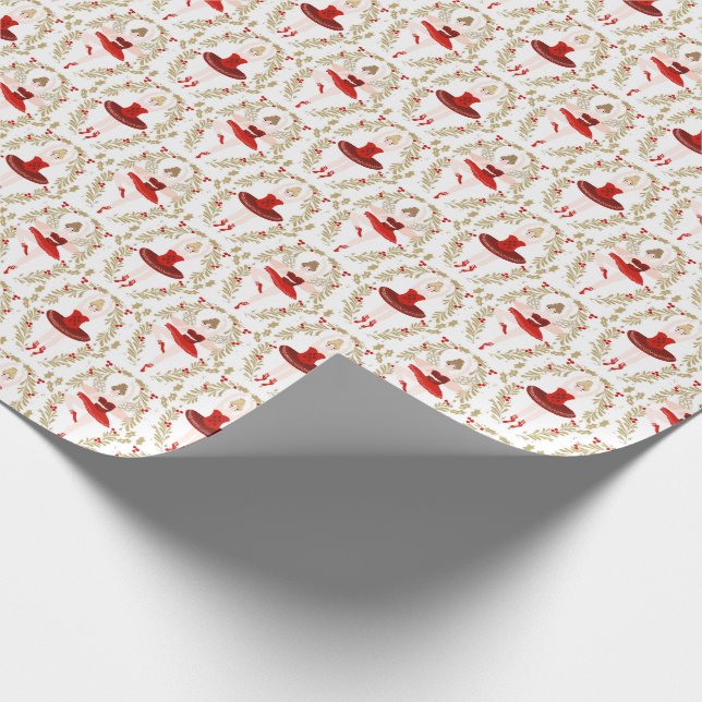 Sugar Plum Fairy Nutcracker Christmas Wrapping Paper (Corner)