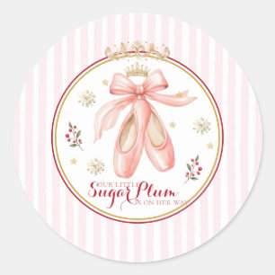 Sugar Plum Fairy Nutcracker Coquette Baby Shower Classic Round Sticker