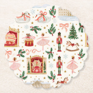 Sugar Plum Fairy Nutcracker Winter Baby Shower Paper Coaster