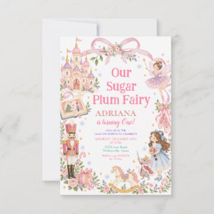 Sugar Plum Fairy Winter Ballet Snowflake Birthday Invitation