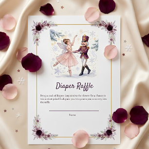 Sugar Plum Nutcracker Ballet Winter Baby Shower Enclosure Card