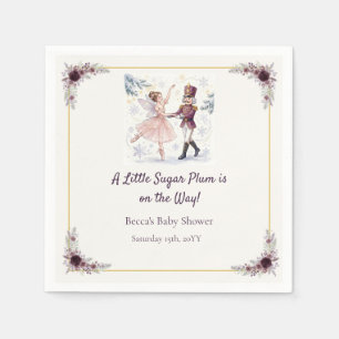 Sugar Plum Nutcracker Ballet Winter Baby Shower  Napkin