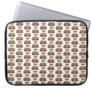 Sugar Plum Pudding Christmas Holiday Holly Leaf Laptop Sleeve