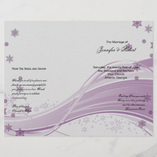 Sugar Plum Tree Snowflakes Purple Wedding Program