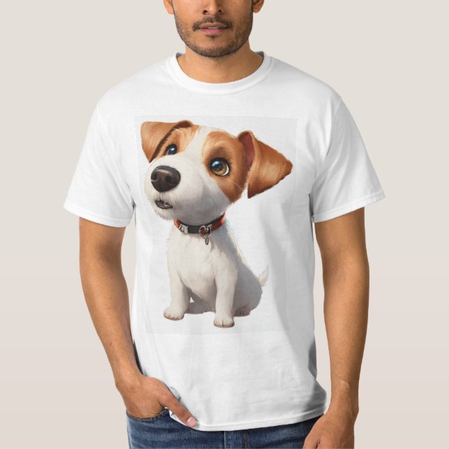"Sugar Pup Bliss: Adorable Dog Sticker Tee" T-Shirt (Front)