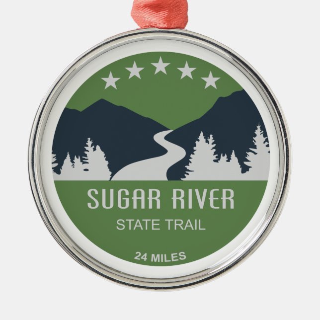 Sugar River State Trail Wisconsin Metal Tree Decoration (Front)