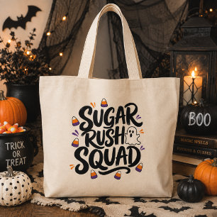 Sugar Rush Squad Halloween Candy Corn Large Tote Bag