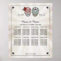 Sugar Sku Rose Table Plan Wedding Poster 8 Seating
