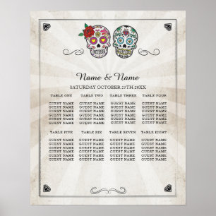 Sugar Sku Rose Table Plan Wedding Poster 8 Seating