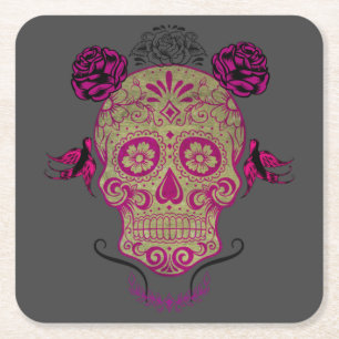 Sugar Skull 1.0 Square Paper Coaster