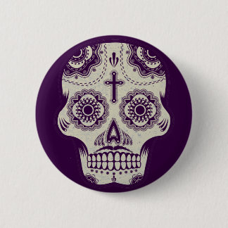 Sugar skull 6 cm round badge