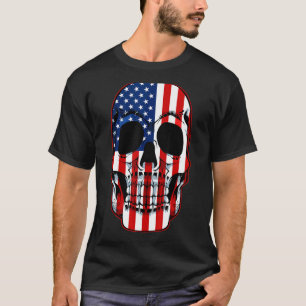 Sugar Skull American Flag 4th Of July Cool Patriot T-Shirt