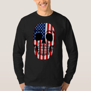 Sugar Skull American Flag 4th Of July Cool Patriot T-Shirt