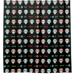 Sugar Skull and Arrows Shower Curtain