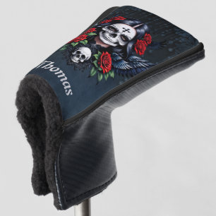 Sugar Skull Angel with Roses.  Golf Head Cover