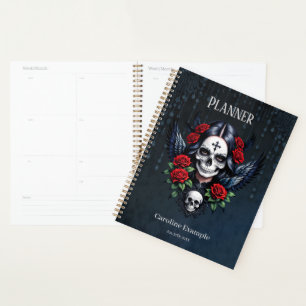 Sugar Skull Angel with Roses. Planner
