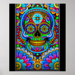 Sugar Skull Art - A Spectrum of Spirits Poster