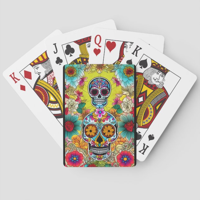 Sugar Skull Art -  Art of Remembrance Playing Cards (Back)