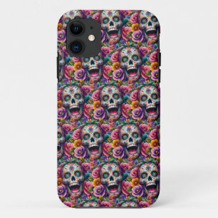 Sugar Skull Art - Bouquet of Bones iPhone 11 Case