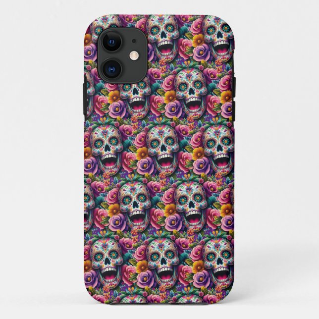 Sugar Skull Art - Bouquet of Bones Case-Mate iPhone Case (Back)