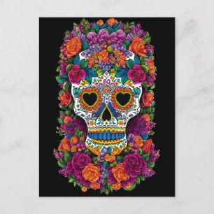 Sugar Skull Art - Burst of Mexican Flair Postcard