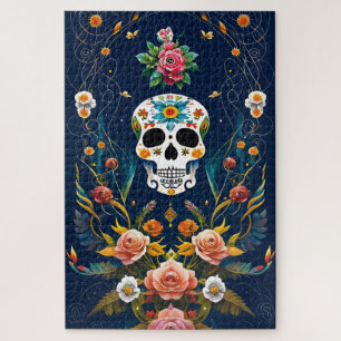 Sugar Skull Art -  Celebrate Tradition Jigsaw Puzzle