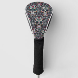 Sugar Skull Art - Clockwork Day of the Dead Golf Head Cover