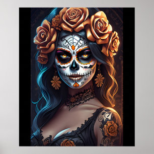 Sugar Skull Art - Colourful Expressions Poster