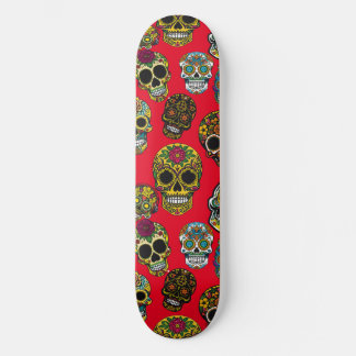 Sugar Skull Art Colourful Pattern Skateboard