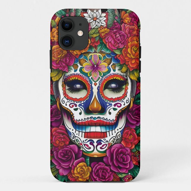 Sugar Skull Art - Colourful Traditions of Mexico Case-Mate iPhone Case (Back)