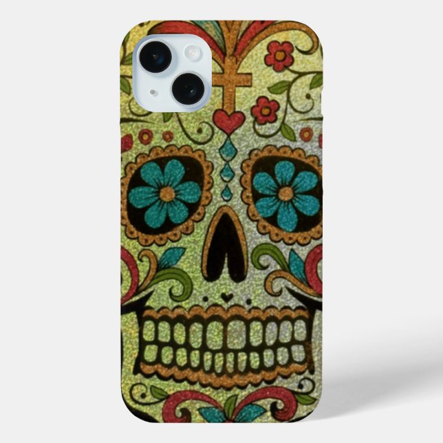 Sugar Skull Art, Day of the Dead Case-Mate iPhone Case (Back)