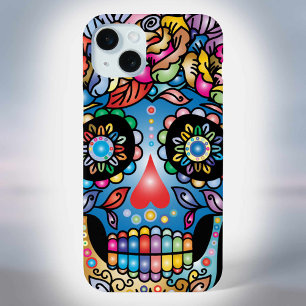 Sugar Skull Art, Day of the Dead iPhone 15 Mini Case