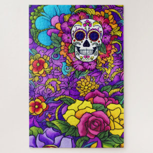 Sugar Skull Art - Día de los Muertos Delight Jigsaw Puzzle
