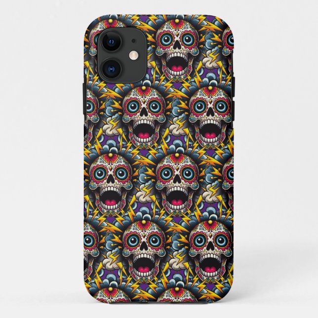 Sugar Skull Art - Feeling Amped Up Case-Mate iPhone Case (Back)