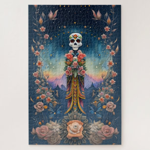 Sugar Skull Art - Festive Day of the Dead Jigsaw Puzzle