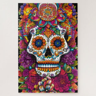 Sugar Skull Art - Fiesta of Colours Jigsaw Puzzle
