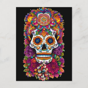 Sugar Skull Art - Fiesta of Colours Postcard