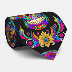 Sugar Skull Art - Folklore in Colour Tie