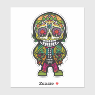 Sugar Skull Art - Male Skeleton in Street Clothes