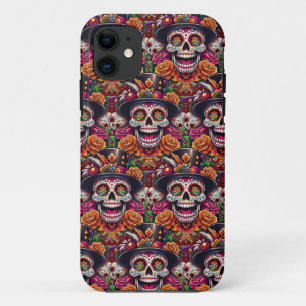 Sugar Skull Art - Marigold Sugar Skull iPhone 11 Case
