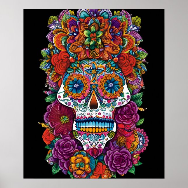 Sugar Skull Art - Mesmerising Beauty Poster (Front)
