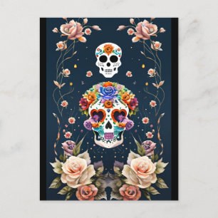 Sugar Skull Art - Mexican Heritage Postcard