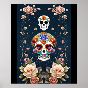 Sugar Skull Art - Mexican Heritage Poster