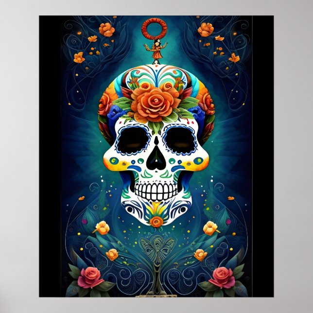 Sugar Skull Art - Mexican Magic Poster (Front)