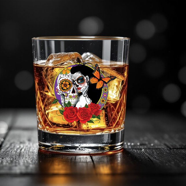 Sugar Skull Art Nouveau  Whiskey Glass (Creator Uploaded)