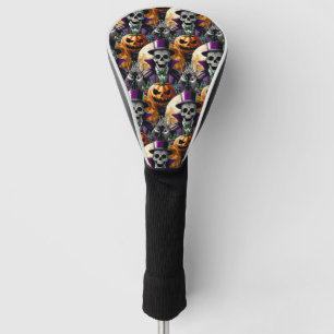 Sugar Skull Art - Pumpkin's Midnight Halloween Golf Head Cover