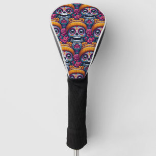 Sugar Skull Art - Skull in Beanie Calavera Golf Head Cover