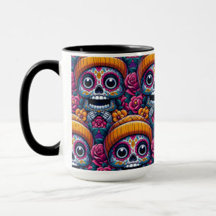 Sugar Skull Art - Skull in Beanie Calavera Mug